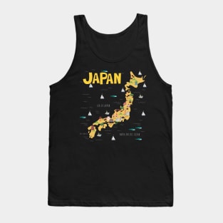 Japan Illustrated Map Tank Top